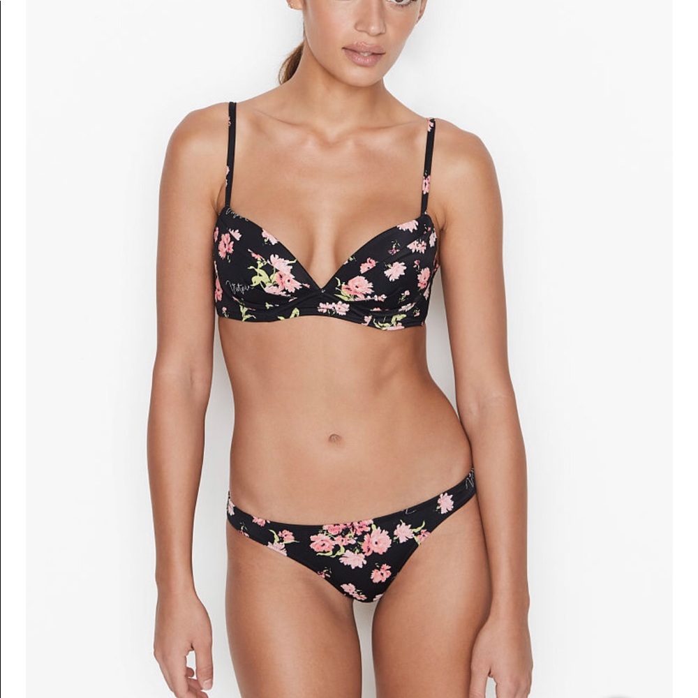 Victoria Secret Black Floral Two Piece